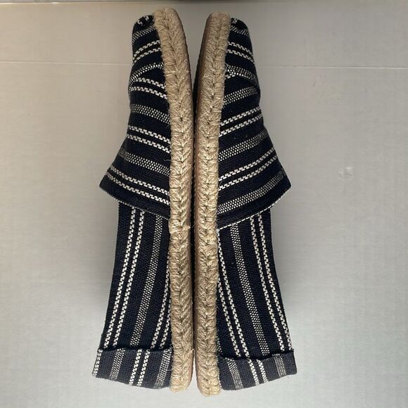 TOMS Alpargata Rope Flats Slip On Black Global Stripe Espadrille Women's 9.5 - Picture 5 of 12